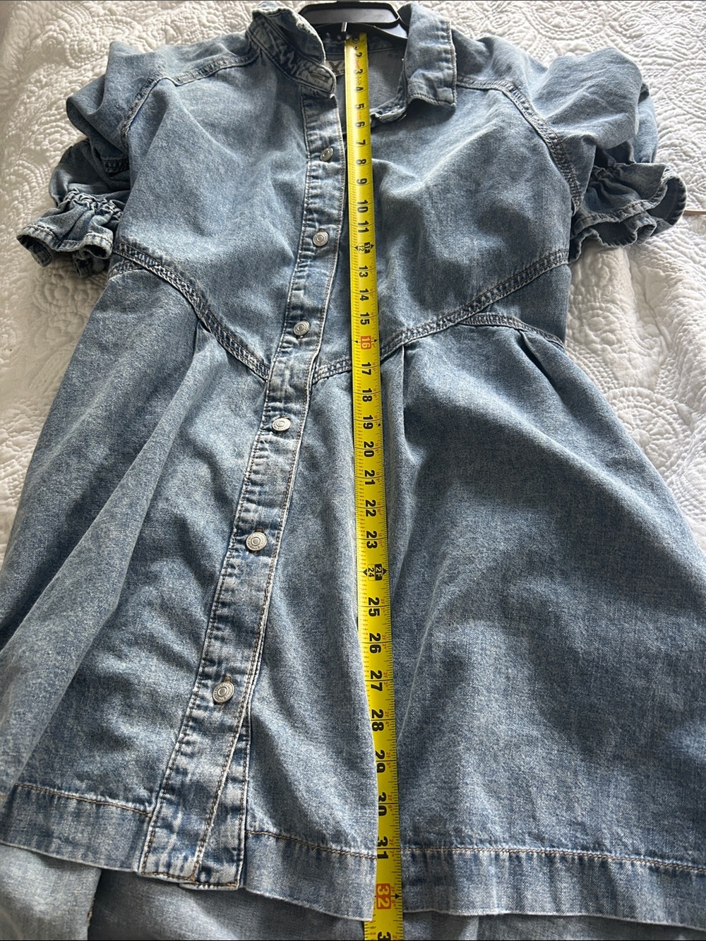 We The Free Hannah Denim Mini Dress - Light Blue - Picture 7 of 8